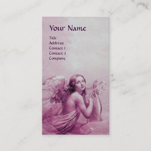 ANGEL PLAYING LYRA OVER THE CLOUDS Monogram Business Card