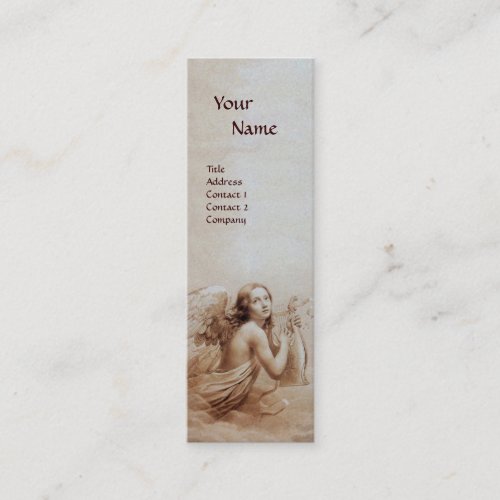 ANGEL PLAYING LYRA OVER THE CLOUDS Monogram Pearl Mini Business Card