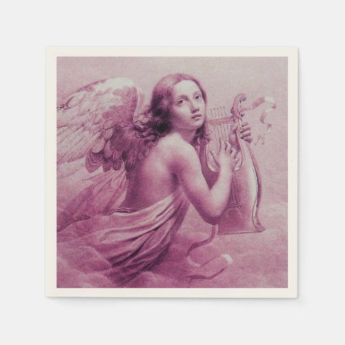 ANGEL PLAYING LYRA OVER THE CLOUDS NAPKINS