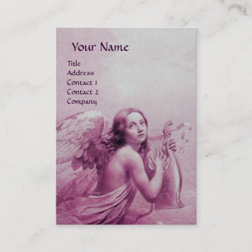 ANGEL PLAYING LYRA OVER THE CLOUDS pearl paper Business Card