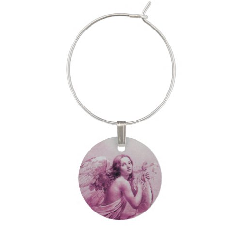 ANGEL PLAYING LYRA OVER THE CLOUDS WINE GLASS CHARM