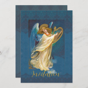 Angel Playing Music On A Harp