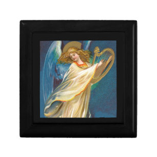 Angel Playing Music On A Harp Gift Box