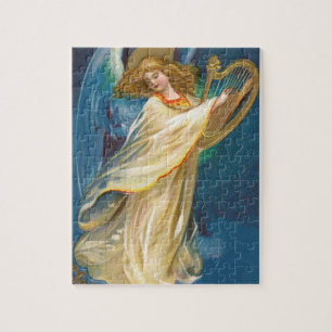 Angel Playing Music On A Harp Jigsaw Puzzle
