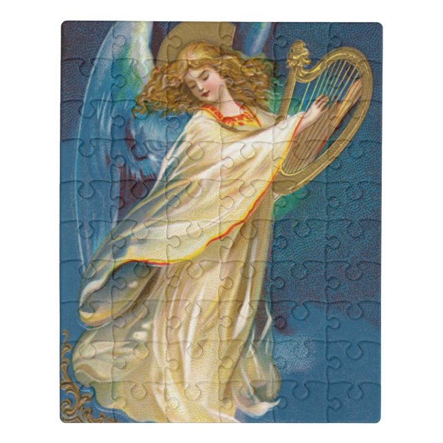 Angel Playing Music On A Harp Jigsaw Puzzle (Puzzle Vertical)