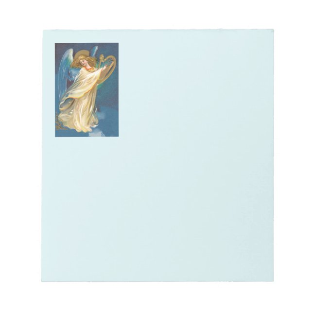 Angel Playing Music On A Harp Notepad (Front)