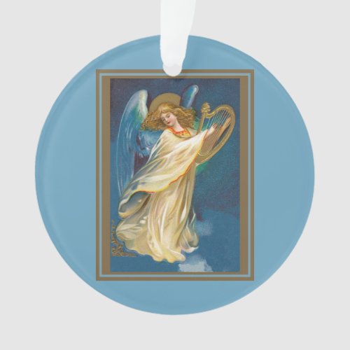 Angel Playing Music On A Harp Ornament