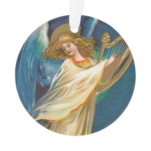 Angel Playing Music On A Harp Ornament