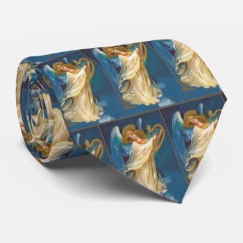 Angel Playing Music On A Harp Tie by justcrosses at Zazzle