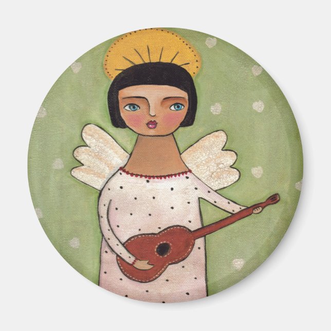 Angel Playing the Guitar Magnet (Front)