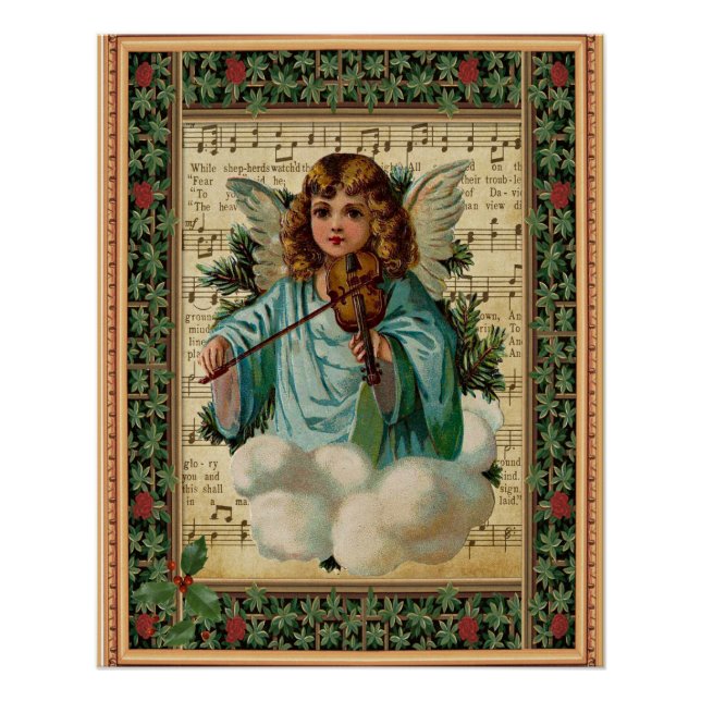 Angel playing violin poster (Front)