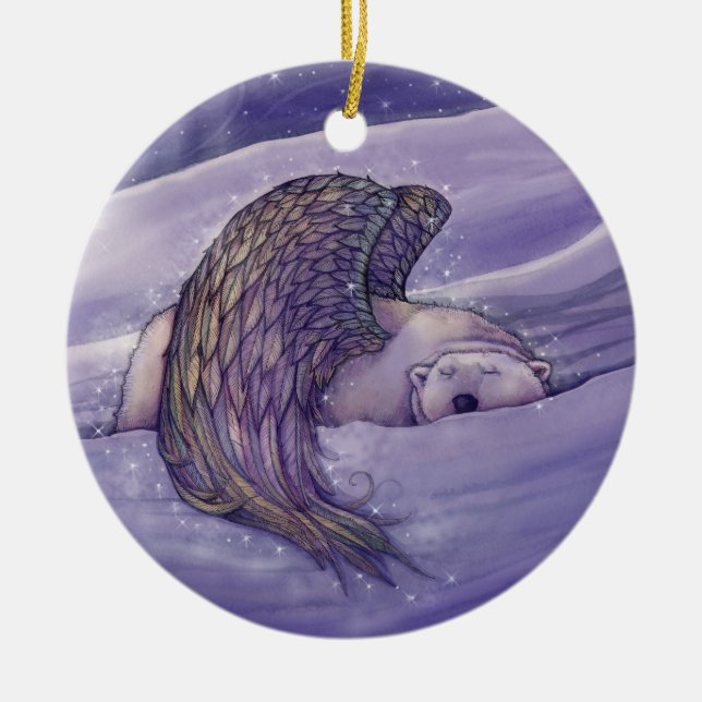 Angel Polar Bear Ornament (Front)