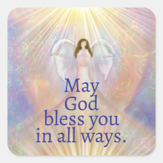 Angel Prayer May God Bless You Religious Stickers