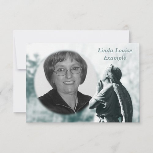 angel prayer memorial card