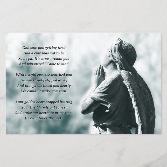 angel prayer memorial services (Front)