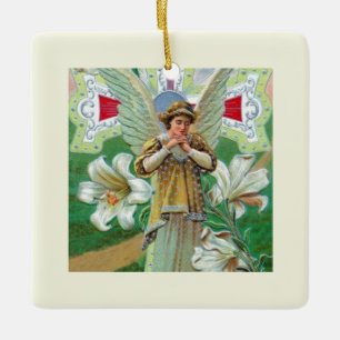 Angel Praying Ceramic Ornament