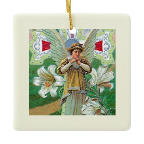Angel Praying Ceramic Ornament