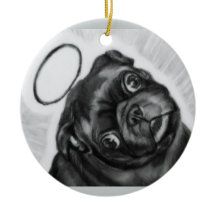 Angel Pug original artwork by Carol Zeock