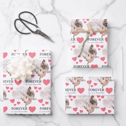 Angel Pug Wrapping Paper Sheets 