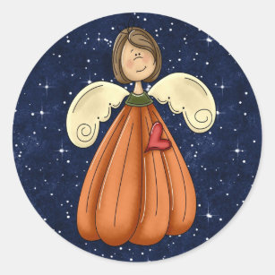 Angel Pumpkin Fall Stickers