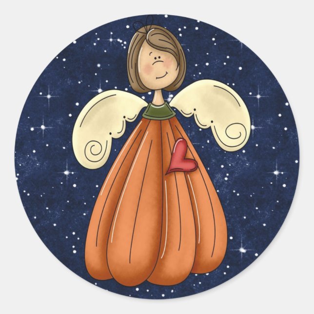 Angel Pumpkin Fall Stickers (Front)