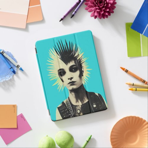 Angel Punk on turquoise sky background _ Planner iPad Air Cover
