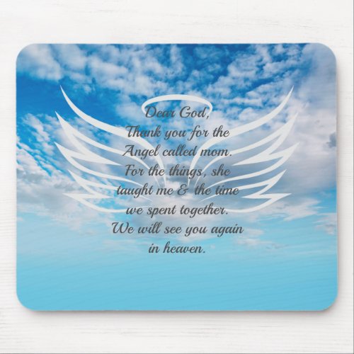 Angel Quote Prayer Mouse Pad