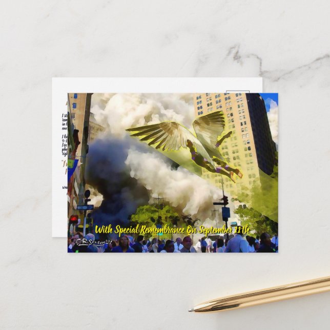 Angel- Rescue 9-11 Remembrance Postcard (Front/Back In Situ)