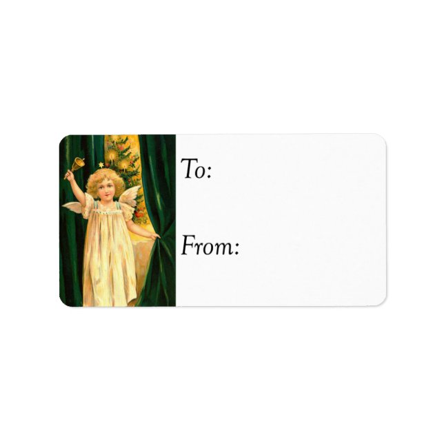 Angel Rings in Christmas Vintage Gift Tag (Front)