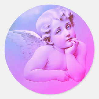 Angel Round Stickers
