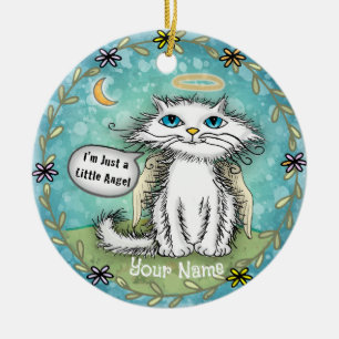 Angel  Scraggles Cat  Ceramic Ornament