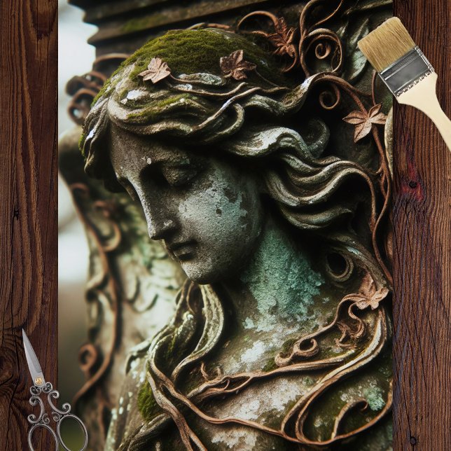 Angel Sculpture Distressed Patina Decoupage Tissue Paper (Creator Uploaded)