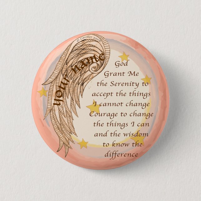 Angel Serenity Prayer  Button (Front)