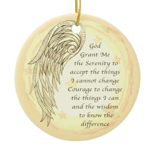 Angel Serenity Prayer  Ceramic Ornament
