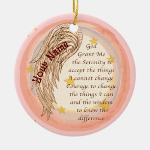 Angel Serenity Prayer Ceramic Ornament