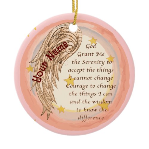 Angel Serenity Prayer Ceramic Ornament