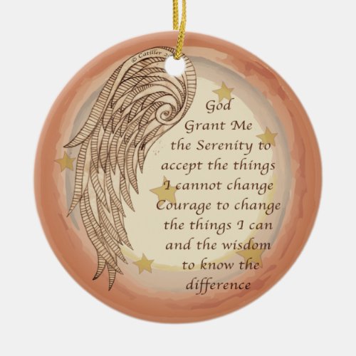 Angel Serenity Prayer Ceramic Ornament