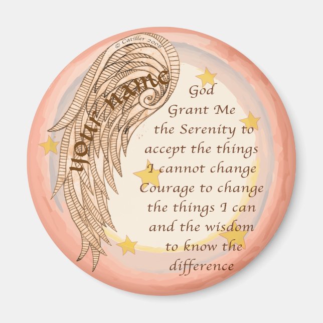 Angel Serenity Prayer Magnet (Front)
