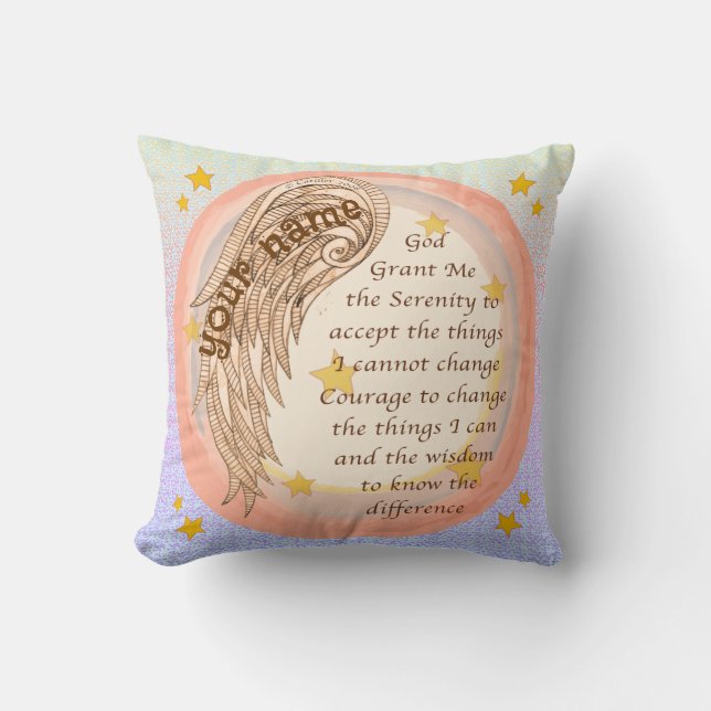 Angel Serenity Prayer  pillow (Front)