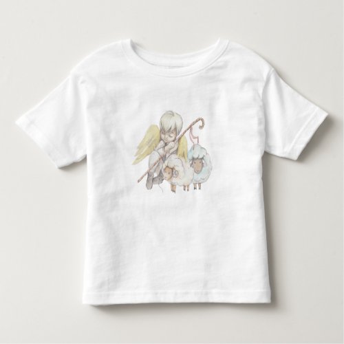 Angel Shepherd with Lambs Pastoral Toddler T_shirt