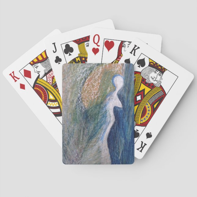 Angel Silhouette Abstract Art Poker Cards (Back)