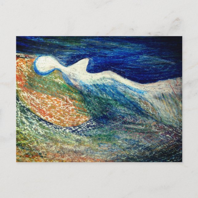 Angel Silhouette Abstract Art Postcard (Front)