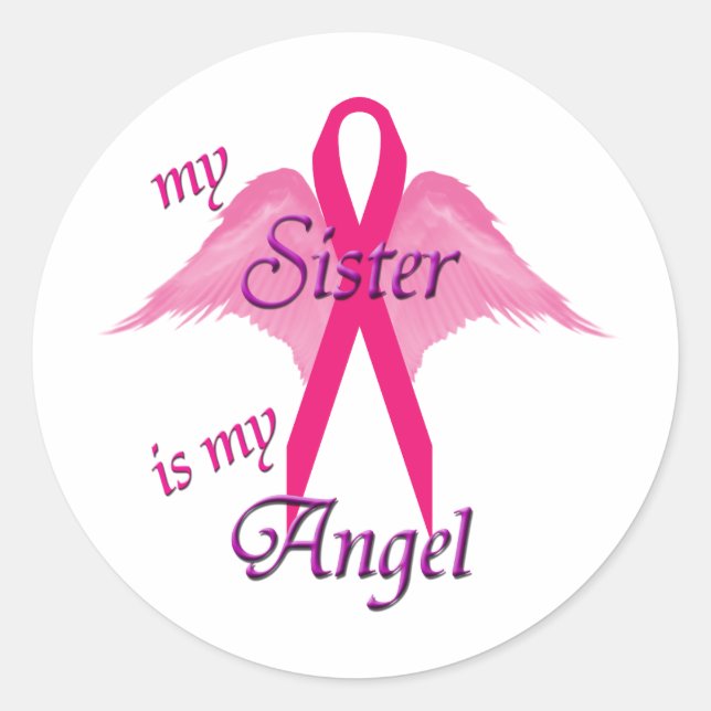 Angel Sister Classic Round Sticker (Front)