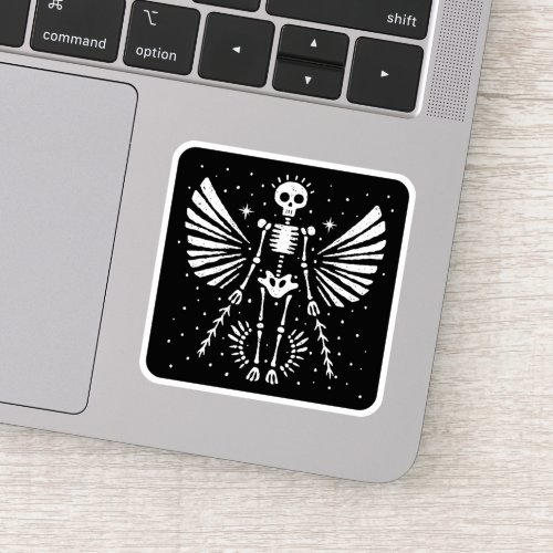 Angel skeleton Gothic Christmas Sticker