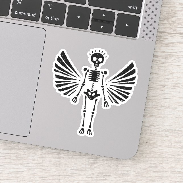 Angel skeleton Gothic Christmas Sticker (Detail)