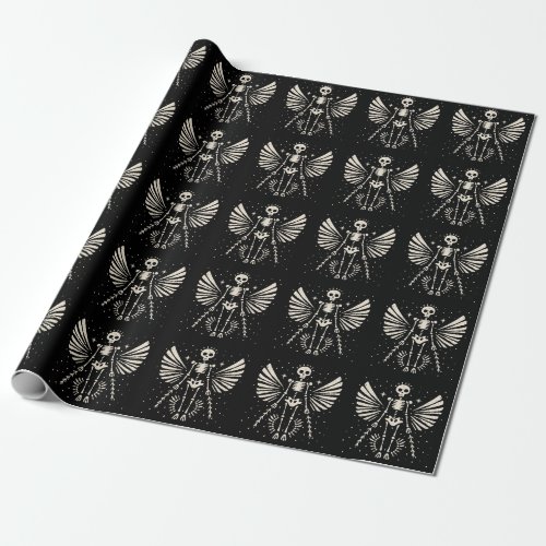 Angel skeleton Gothic Christmas Wrapping Paper