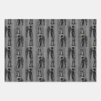 Angel Skeletons Christmas Wrapping Paper