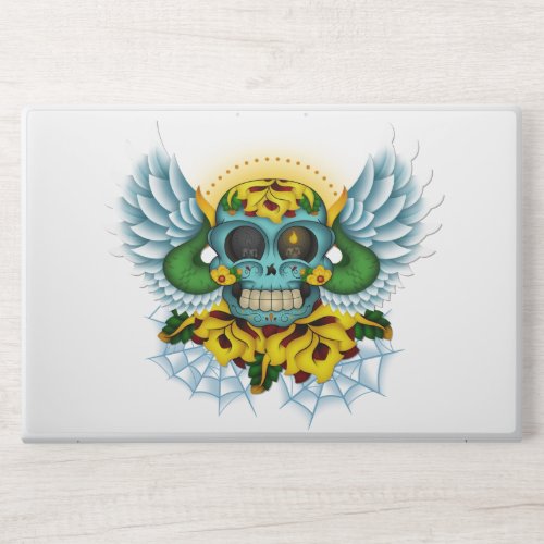 Angel Skull and Roses HP Laptop Skin