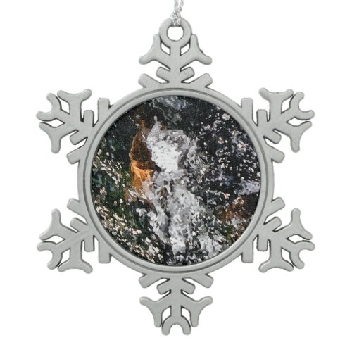ANGEL SNOWFLAKE PEWTER CHRISTMAS ORNAMENT