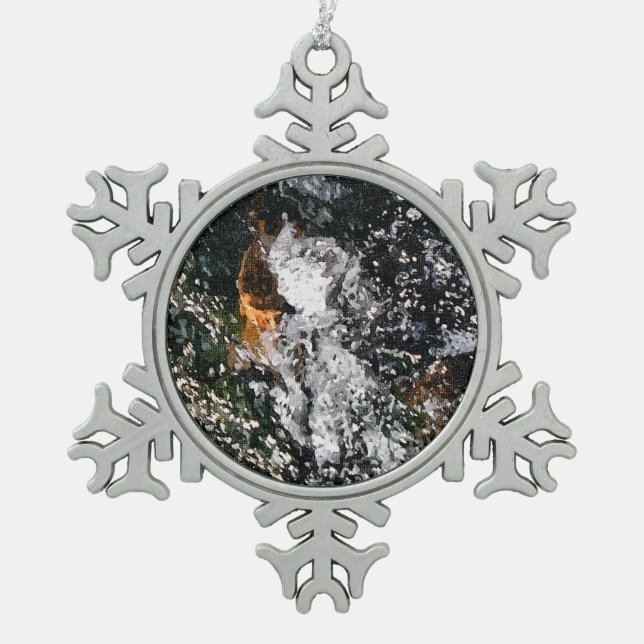 ANGEL SNOWFLAKE PEWTER CHRISTMAS ORNAMENT (Front)